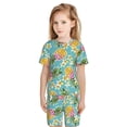 thumbnail image 2 of Picia Cute Pineapples Printed Boys' Kids-PJ Snug Fit Cotton Short Sleeve Top and Shorts 2 Piece Pajama Set-Medium, 2 of 9