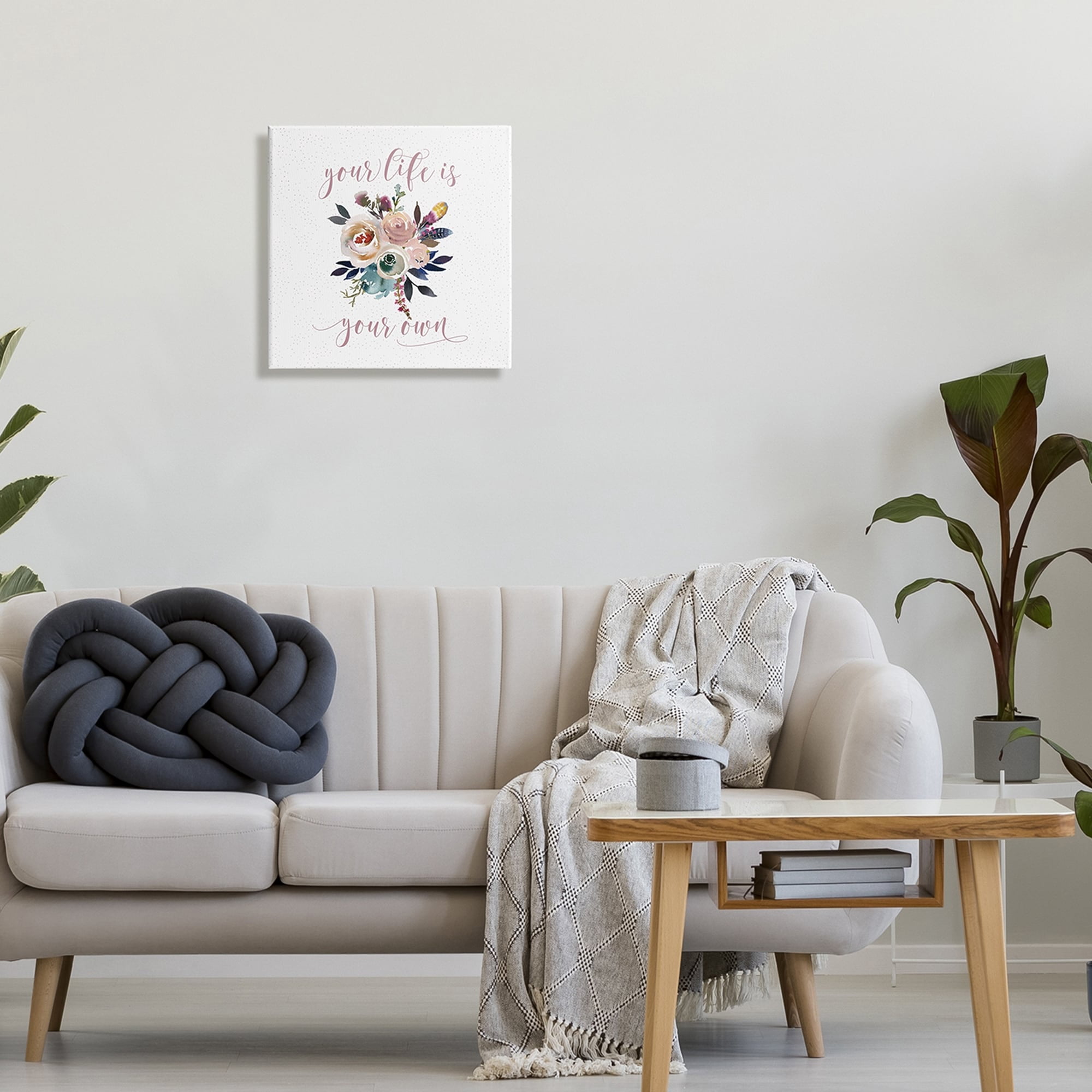 Stupell Industries Life Is Your Own Motivational Floral Bouquet Design Graphic Art Gallery-Wrapped Canvas Print Wall Art, 24x24, by Tara Moss