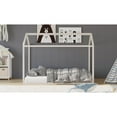 thumbnail image 5 of Home Design Perry Twin Solid Wood Canopy Bed Frame with House-Shaped Design and Sturdy Construction, Antique Gray, Easy Assembly, 5 of 5