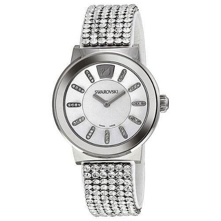 時計 SWAROVSKI Dreamy watch, White Swarovski Dreamy 28mm SS MOP Dial White Leather Women's