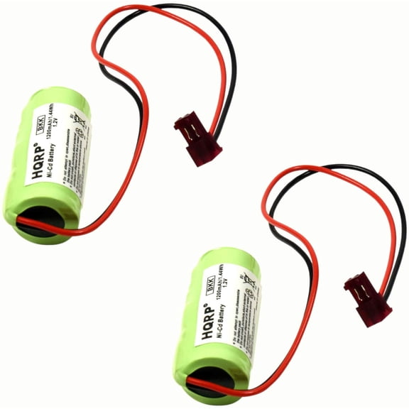 HQRP 2-Pack Emergency Exit Light Battery Compatible with Lithonia ELB1P201NB ELB1P201N2 ELB1P2901N ELB1P201N ANIC1493 Lithonia 1009S00-MZ ELB0320 Grainger 4WT20 OSA212 NIC1169 EBE-33 NiCad 1200mAh