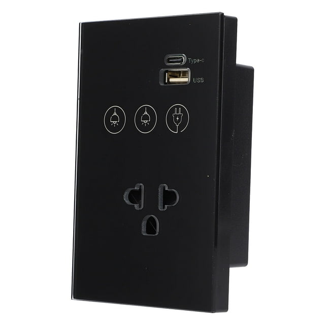 Toma de Pared Inteligente, Interruptor de Luz Tactil 2.4G, Enchufe Inteligente Con Control Remoto por VOZ, Tomacorriente Eléctrico Inteligente, Con Puerto de CARGADOR USB Y TIPO
