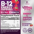thumbnail image 3 of B12 Energy Gummies - 4500 mcg Vitamin B12 Per Serving - Extra Strength Chewable B12 Supplement for Energy, Metabolism & Immune Support - For Women, Men & Kids - Natural & Berry Flavored - 60 Gummies, 3 of 10