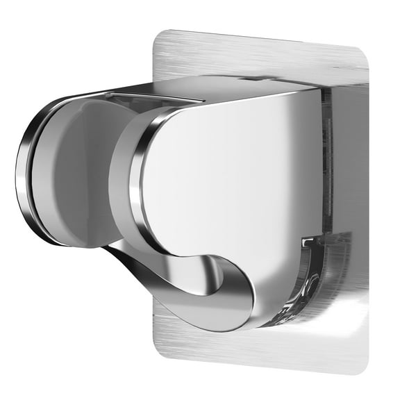 KAIYING Chrome Self Adhesive Handheld Shower Head Holder, Adjustable Angle RV & Bathroom Wand Holder, Universal ABS Black Shower Bracket