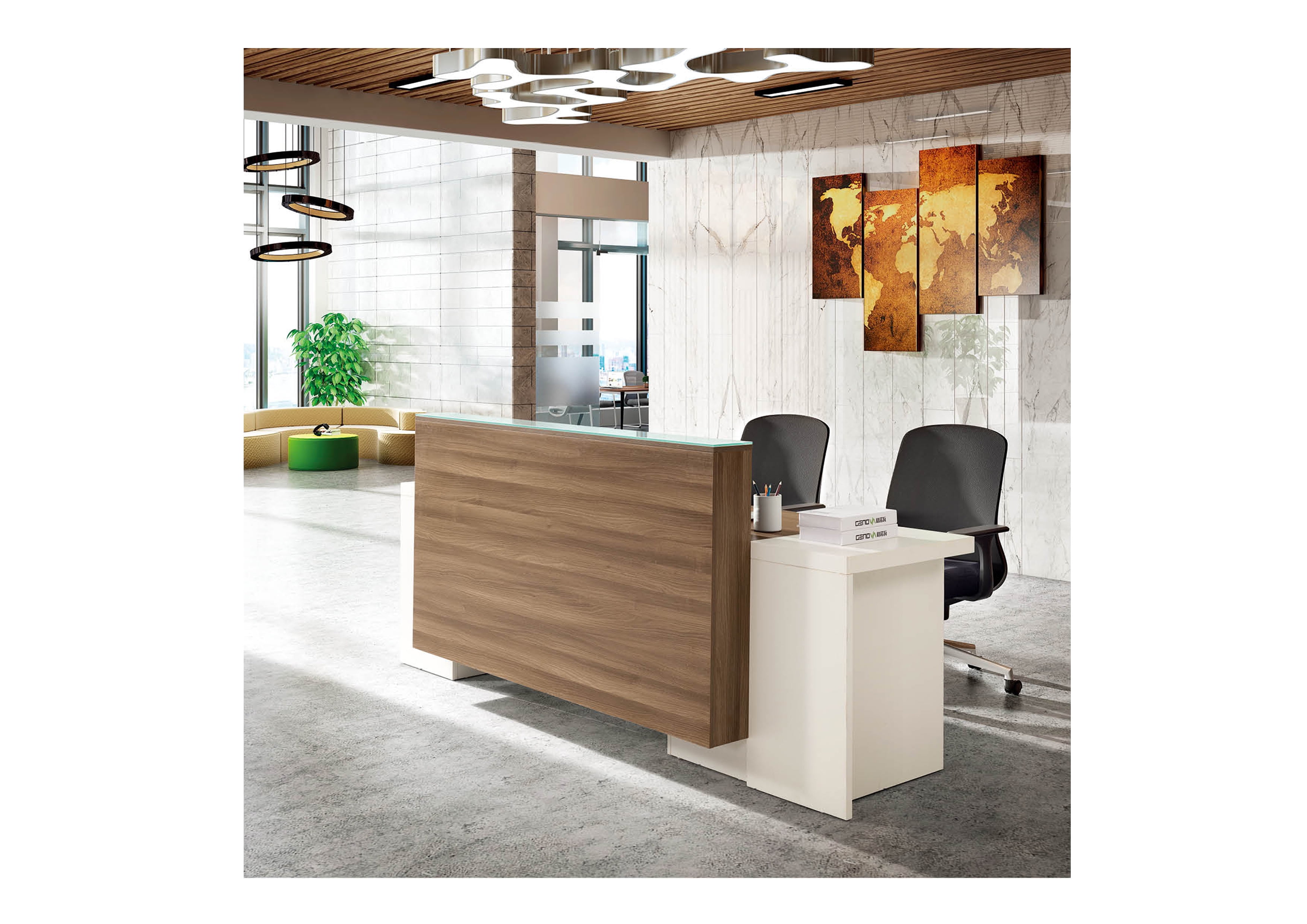 VIK TECH Latest Design Wooden Modern Front Desk Office Reception Desk Office  