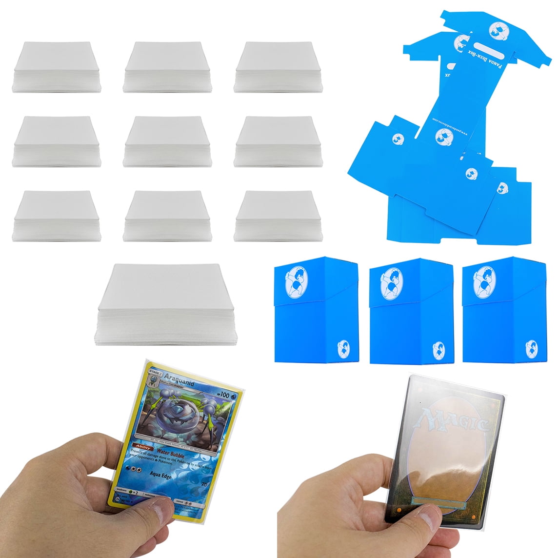 LaTCG Clear Pokemon/MTG Card Soft Sleeves/Small Deck Protector Covers 65 x 92mm 