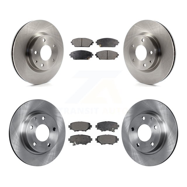 Transit Auto Front Rear Disc Brake Rotors and Semi-Metallic Pads Kit for Car Mazda 3 Sport K8F-101465