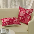 thumbnail image 4 of Valentines Day Pillow Covers 20x20 Inch Set of 2 Red Pink Love Heart Valentines Decorative Throw Pillows Valentines Anniversary Decor Pillow Cases Linen Outdoor Cushion Covers for Couch Sofa, 4 of 6