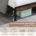 thumbnail image 6 of iRerts Full Platform Bed Frame with Storage, Metal Full Bed Frame with USB Ports, Storage Headboard, No Box Spring Needed, Industrial Bed Frame Full Size for Bedroom, Black Brown, 6 of 8