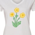 thumbnail image 4 of Inktastic Yellow Buttercup Flowers Women's V-Neck T-Shirt, 4 of 5