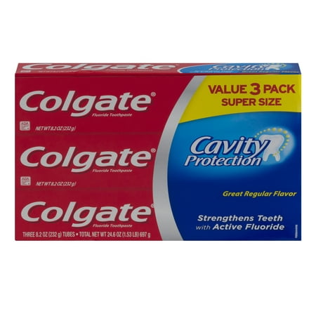 Colgate Fluoride Toothpaste Cavity Protection - 3 CT