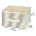 thumbnail image 3 of mDesign Foldable Bin for Cube Organizer - 4 Pack - Natural/Cobalt Blue Stripe, 3 of 8