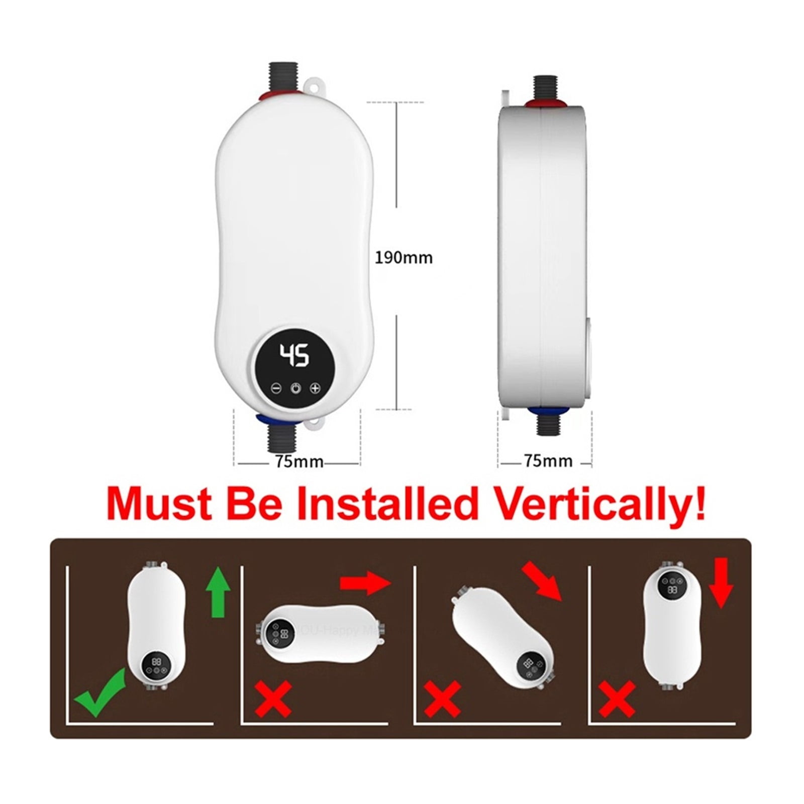 Home Intelligent Instant ElEctric Shower Water Heater Electric Water Heater Mini Tankless Kitchen Bathroom Shower ,Safety Protections