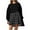Black, variant on Diufon Womens Fall A-Line Dresses Round Neck Long Sleeve Dress Plaid Printed Mini Dress