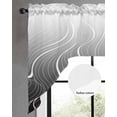 thumbnail image 2 of Black Geometric Swag Valances for Windows, Small Curtains Drapes, Modern White Stripe Abstract Distortion Art Kitchen Window Curtains Over Sink Window Treatment Valance for Bedroom/Bathroom 56"x36", 2 of 5