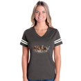 thumbnail image 1 of Womens Horses Herd Football V-Neck T-Shirt, 1 of 5