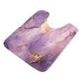 thumbnail image 2 of Toilet Rug U-Shaped Bathroom Rugs Non-Slip Soft Plush Machine Washable Contour Bath Mat Purple Lilac Marble 24x20, 2 of 9