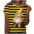 thumbnail image 3 of TaTaai Women Plus Size Available Bee Festival Print T Shirts Loose Casual Round Neck Short Sleeve Random Print Soft Stretchy Tops for Daily Party Holiday Outfits Gift, 3 of 5