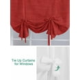 thumbnail image 3 of Red Burlap Texture Tie Up Curtains for Windows 45 Inch Length Balloon Curtains Kitchen Adjustable Balloon Window Shade Farmhouse Vintage Red Tie Up Valance Bathroom Curtain Window 42"x45", 3 of 6