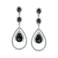 thumbnail image 2 of Bling Jewelry Womens Art Deco Wedding Gemstone CZ Dangle Chandelier Earrings, 2 of 4