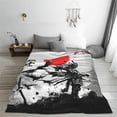 thumbnail image 2 of Japanese Blanket Cherry Blossom Throw Blankets Black and White Japen Stuff Gifts for Men Women Boys Girls Adults Fleece Flannel Blanket Plush Bedding for Couch Sofa Bed Room Decor 40"X50", 2 of 6