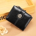 thumbnail image 4 of Cartera de cuero para mujer, billetera de tres pliegues, monedero de cuero encerado con aceite y ventana para identificación, tarjetero con cremallera y hebilla de moda, 4 of 8