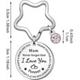 thumbnail image 5 of Llavero de madre de hija hijo nunca olvida que te amo mamá cumpleaños regalos de Navidad mujeres llavero grabado gracias por todo lo Feliz Sencillez, 5 of 5