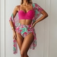 thumbnail image 2 of DHFJKG Womens Swimsuits 3 Piece Hawaii Printed Bikini Set Swimwear Coverup High Waisted Tummy Control Bathing Suit Stylish Beachwear, 2 of 5