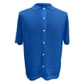 thumbnail image 4 of MIXUE Mens Casual Button Down Shirts Solid Color Lapel Summer Fashion Short Sleeve Shirt Tops Daily-Wear,Blue,S, 4 of 5
