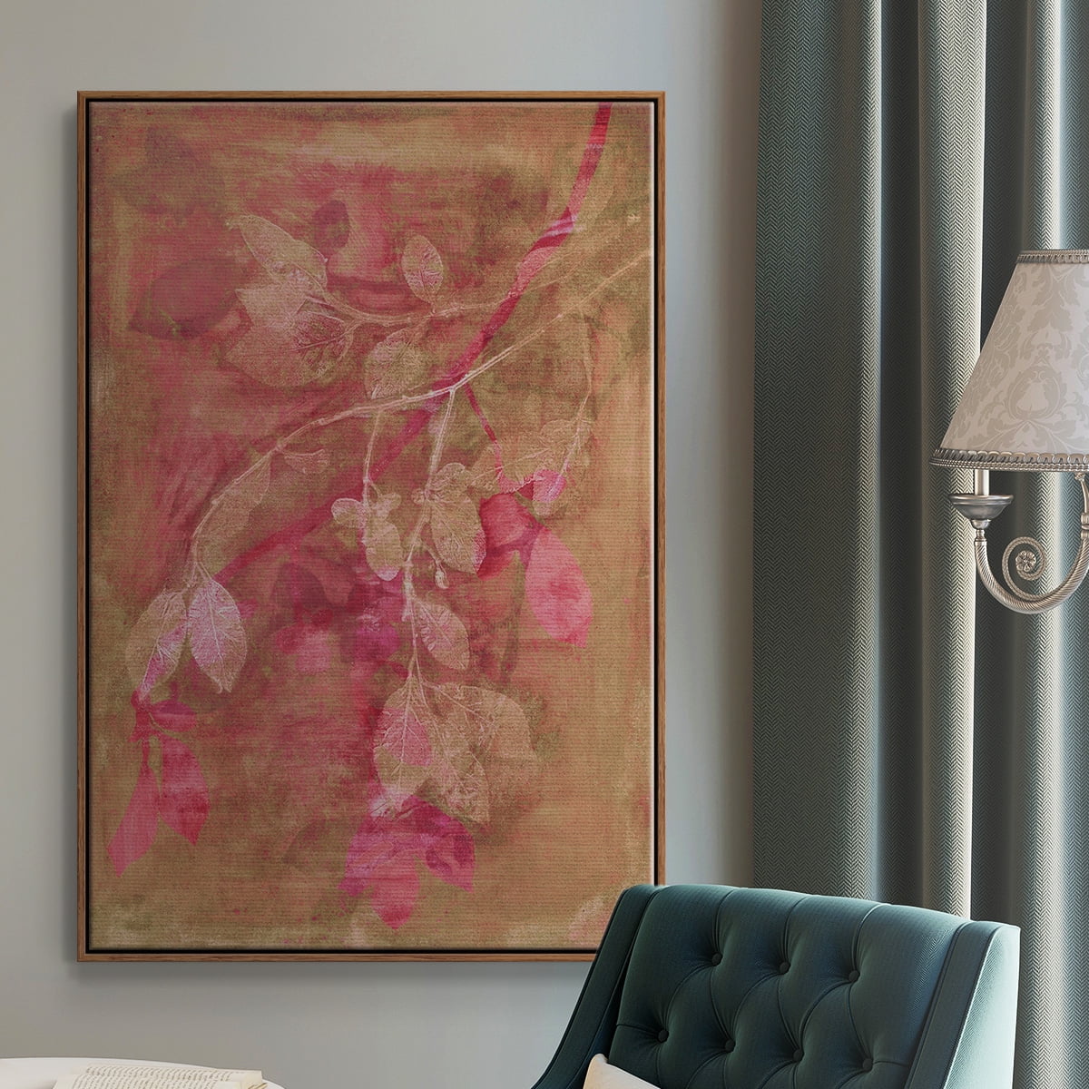 Branching Out IV Framed Premium Gallery Wrapped Canvas - Ready to Hang - 25 x 37 - Walnut Floating Frame