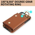 thumbnail image 3 of Crossbody for iPhone 7 / 8 / SE 2022 & 2020 Phone Case for Women, Wallet Case with Credit Card Holder Shoulder Strap & Wrist Lanyard Shockproof Purse Back Flip 360 Ring Holder Kickstand Case,Brown, 3 of 9