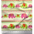 thumbnail image 1 of Soimoi Rayon Fabric Geometric Shapes,Stripe & Elephant Kids Printed Craft Fabric by The Yard 42 Inch Wide, 1 of 1