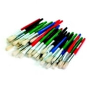 School Specialty Flat And Round Stubby White Bristle Paint Brush Set- Set 36