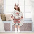 thumbnail image 7 of FORMRS Wearable Blanket Hoodie with Sleeves for Kids Cozy Flannel Sweatshirt, Beige Christmas Santa, 7 of 7