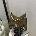 thumbnail image 6 of XINXIAOO Women's Retro Messenger Bag with Fringe & Studs, Casual Crossbody Shoulder Purse for Daily Use, 6 of 7
