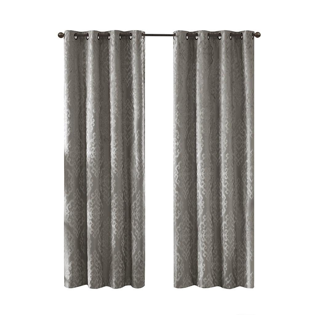 SunSmart Mirage Knitted Jacquard Damask Total Blackout Grommet Top Curtain Panel