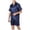 A-Blue191, variant on XIAONU Men's Silky Satin Pajama Set Loose Short Sleeve Notch Collar Loungewear Soft Luxe Sleep Pajamas