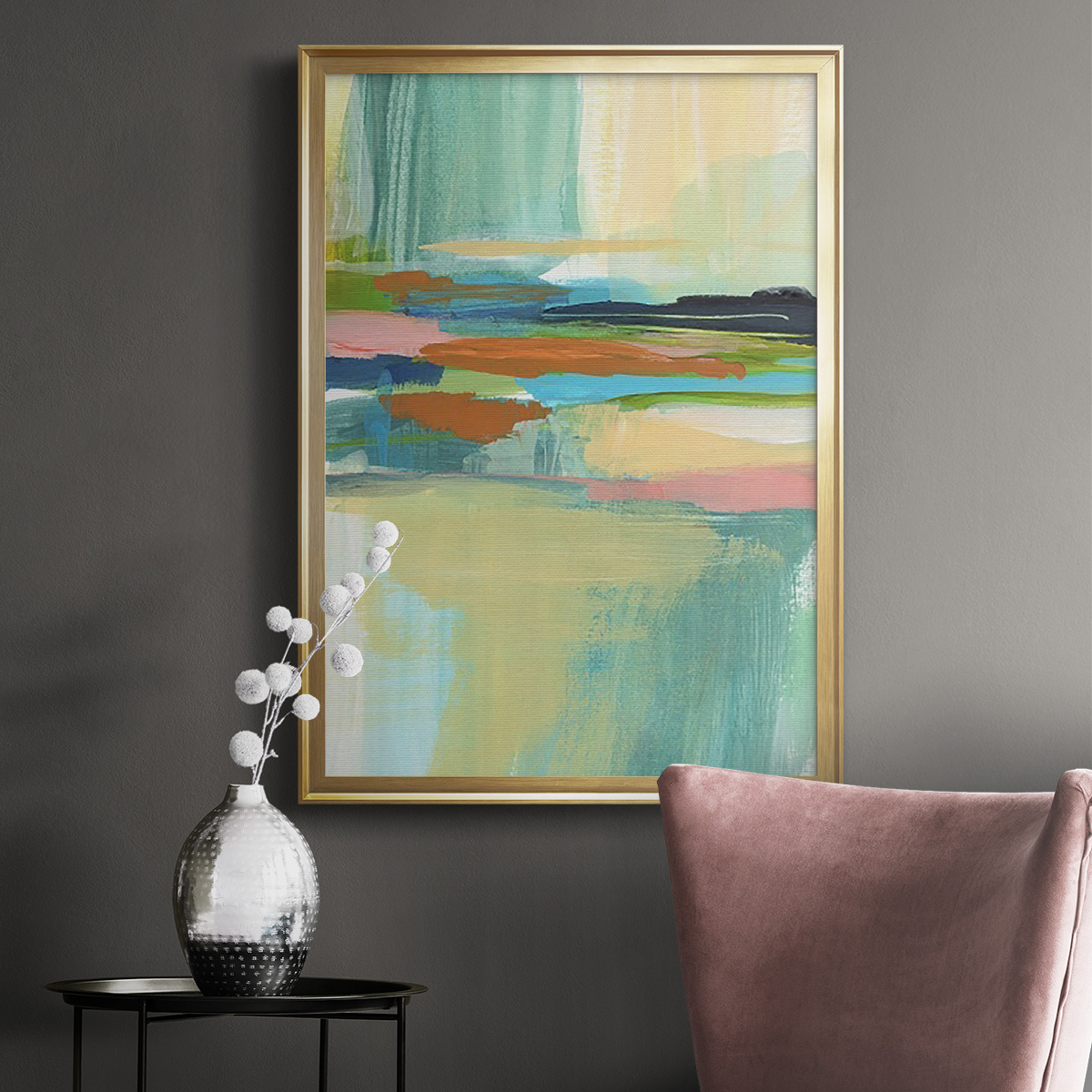 Radiant Horizon I Premium Framed Print, in Gold, Black, or Silver - Ready to Hang