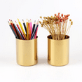 thumbnail image 2 of Pencil Cup Holder Pen Pot Makeup Brushes Holder Desk Stationery Organizer Stainless Steel (Gold) (Golden), 2 of 7