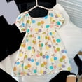 thumbnail image 5 of HAOTAGS Girls Smock Dresses Ruffled Sleeve Square Neck Prints Birthday Wedding Party Princess Dress Multicolor Size 8, 5 of 5