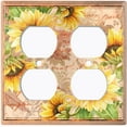 thumbnail image 3 of Metal Light Switch Plate Outlet Cover Beige Floral Leaf Letter Damask FLW059, 3 of 13