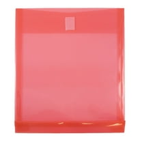 JAM Plastic Hook & Loop Envelopes, 9.8x11.8x1, 12/Pack, Red, 1 Inch Expansion