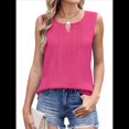 thumbnail image 1 of Camiseta de Tirantes de Verano para Mujer, Sin Mangas, Estilo Informal de Negocios, Básica, Holgada, Elegante, para el Trabajo, 2025. Rosa Roja L, 1 of 10