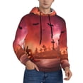 thumbnail image 2 of Kdxio Pumpkins Print Mens Casual Hooded Collar Drawstring Hoodies Pullover Sweatshirts Casual Long Sleeve Shirts-3X-Large, 2 of 7