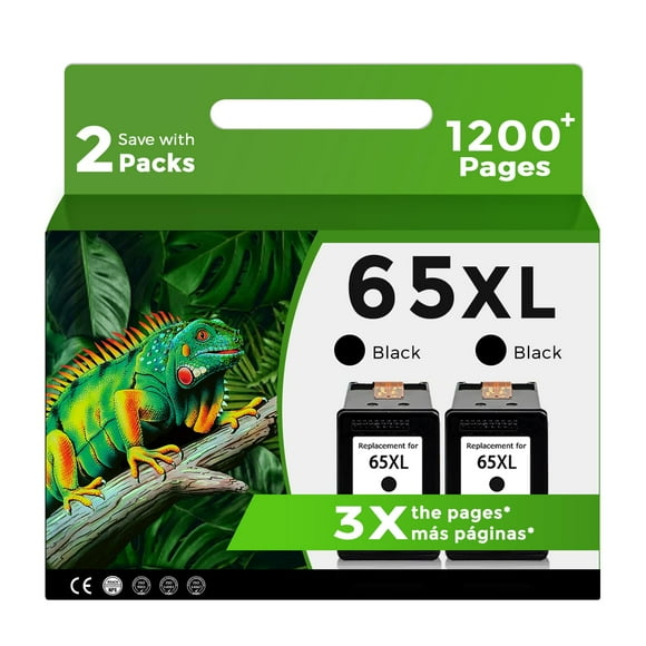 65XL Black Ink Cartridge High-yield Replacement for HP Ink 65 HP 65 XL HP65XL Combo Work for HP Deskjet 3755 3700 3772 3752 3722 2600 2622 2652 2655