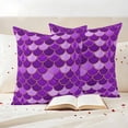 thumbnail image 3 of Purple Fish Scale Outdoor Waterproof Pillow Covers, Modern Geometric Ombre Abstract Moroccan Decorative Square Throw Pillowcase Sofa Cushion Sham for Patio/Couch/Chair, 24"x24" 2 Pack, 3 of 8