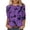 Z96 Purple, variant on Mifsaly Graphic T Shirts for Women Tie-Dye Print Crewneck 3/4 Sleeve T-Shirts Lightweight Flattering Relaxed Fit Tunic Summer Tee Black,S