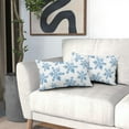 thumbnail image 6 of Light Blue Snow Flakes Winter Lumbar Pillow Covers 12X20 Inch Set of 2 Falling Snowflakes Crystal Christmas White Pillow Cases Xmas Holiday Pillowcase Cotton Cushion Case for Couch Sofa Porch Outdoor, 6 of 6