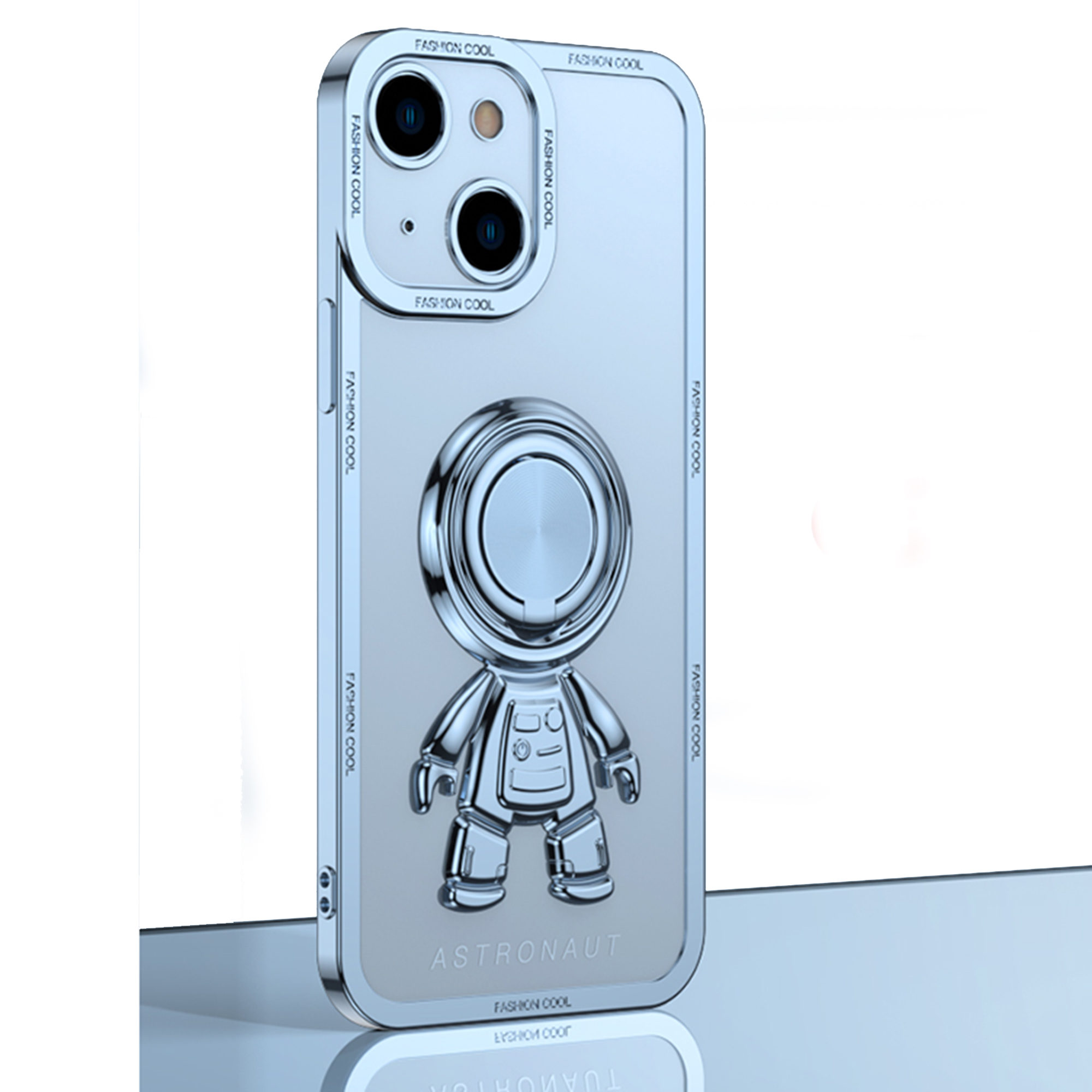 Allytech Plating Astronaut Hidden Stand Case Cover for iPhone 13, Clear