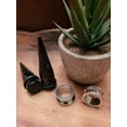 thumbnail image 2 of Pair Black Tapers and Steel Screw On Tunnels Plugs gauges Ear Stretching Kit - size=20mm, 2 of 2